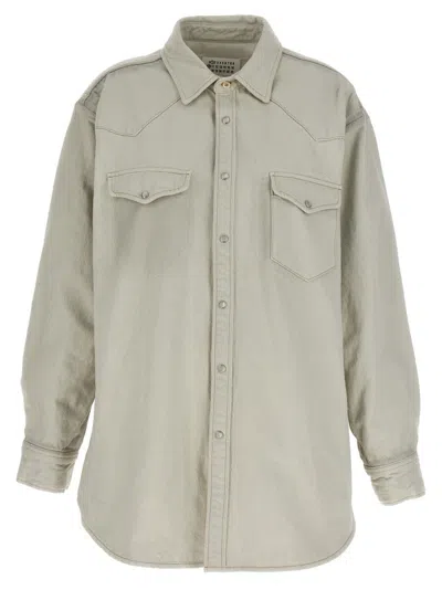 MAISON MARGIELA PADDED COTTON DENIM OVERSHIRT