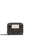 Maison Margiela Padded Lambskin Coin Purse With Signature Motif In Black