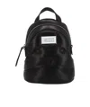 Maison Margiela Quilted Leather Mini Backpack With Front Pocket In Black