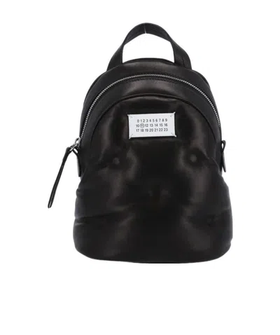 Maison Margiela Padded Number-logo Backpack In Black