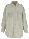Maison Margiela Padded Overshirt Puffer Jackets White In Gray