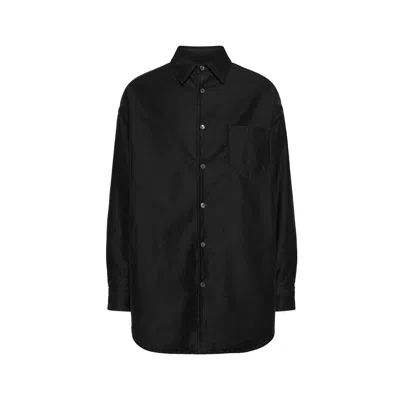 Maison Margiela Padded Satin Cotton Shirt Man Black