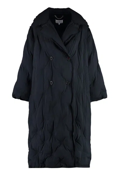 Maison Margiela Padded Techno Fabric Coat In Black