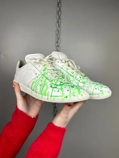 Pre-owned Maison Margiela Paint Splash Replica Sneakers Size 43 In White