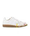 Maison Margiela Paint Splatter Sneakers In White