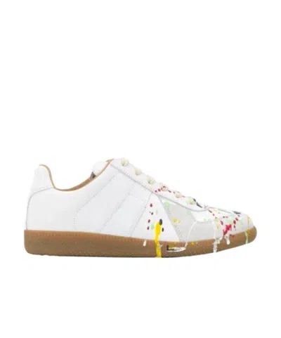Maison Margiela Paint Splatter Sneakers In White