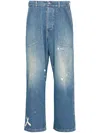 Maison Margiela Paint-splatter Wide-leg Jeans In Blue