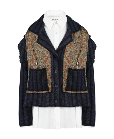 Maison Margiela Paisley-print Layered Shirt In Black