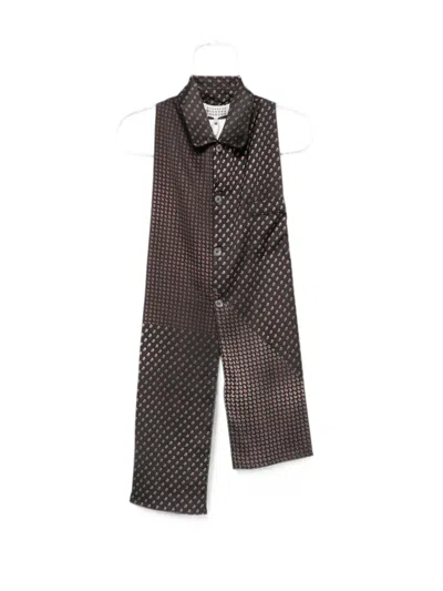 Maison Margiela Paisley-print Button-down Scarf In Brown