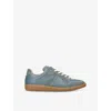 Maison Margiela Replica Contrast-sole Leather Low-top Trainers In Pale Blue