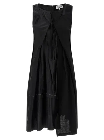 Maison Margiela Anonymity Of The Lining Asymmetrical Wool Dress In Black