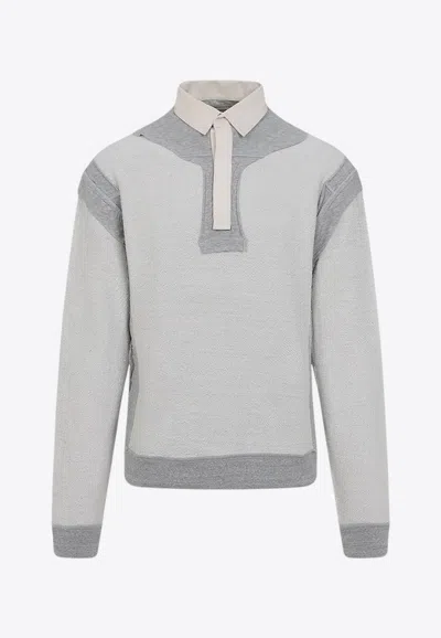 MAISON MARGIELA PANELED POLO SWEATSHIRT
