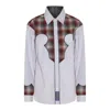 Maison Margiela Grey And Brown Cotton Check Stripe Shirt