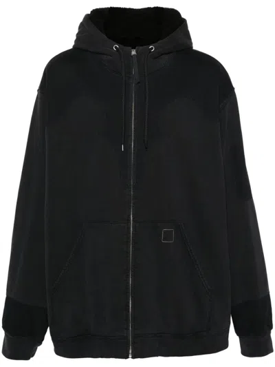 Maison Margiela Panelled Drop-shoulder Hoodie In Black