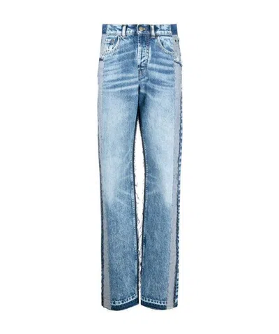 Maison Margiela Panelled High-rise Jeans In Blue