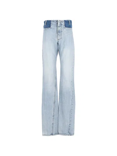 Maison Margiela Panelled Jeans In Brown