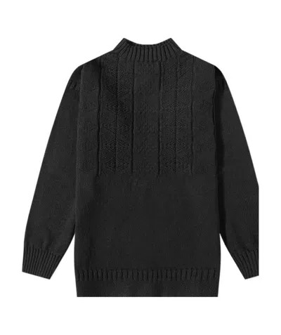 Maison Margiela Panelled Knit Jumper In Black