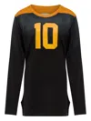 Maison Margiela Long Sleeve T-shirt With Number 10 Print In Black
