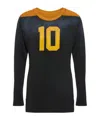 Maison Margiela Long Sleeve T-shirt With Number 10 Print In Black
