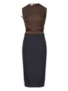 Maison Margiela Blue Chocolate Poly-wool Dress In Brown