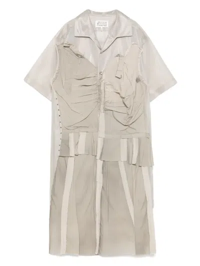 Maison Margiela Panelled Midi Dress In Nude