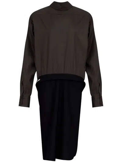 Maison Margiela Panelled Midi Dress In Schwarz