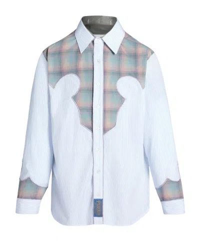 Maison Margiela Panelled Pinstripe Shirt In White