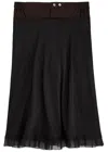 Maison Margiela Panelled Satin-jersey Midi Skirt In Black