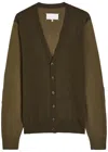 Maison Margiela Panelled Wool Cardigan In Gray