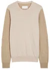 Maison Margiela Panelled Wool Jumper In Neutral