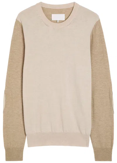Maison Margiela Panelled Wool Jumper In Neutral