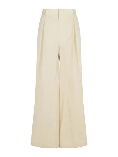 MAISON MARGIELA OVER IVORY COTTON BLEND PANTS