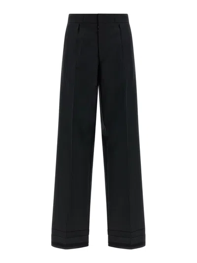 Maison Margiela Herringbone Trousers In Black