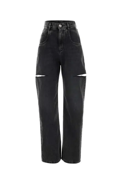 Maison Margiela High-waisted Cut-out Jeans In Blue