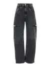 MAISON MARGIELA BLACK FIVE-POCKET STYLE JEANS WITH RIPS IN COTTON DENIM WOMAN