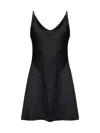 Maison Margiela Satin Mini Dress In Black