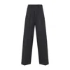 Maison Margiela Wide-leg Trousers With Belt Loops And Pockets In Black