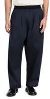 Maison Margiela Loose Fit Cotton Cropped Trousers In Dark Blue