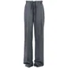 Maison Margiela Charcoal Gray Drawstring Pants With Mid-rise Waistband And Reinforced Ankles In Grey