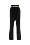 Maison Margiela High-waisted Pants With Pleats And Stylish Belt In Black