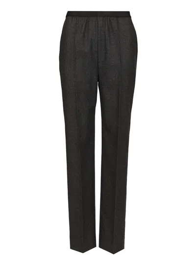 Maison Margiela Straight Wool Trousers In Black