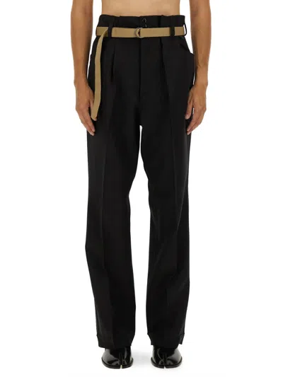 MAISON MARGIELA PANTS WITH PLEATS AND BELT