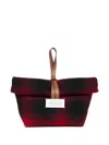 Maison Margiela Paper Check-pattern Clutch Bag In Black
