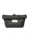 Maison Margiela Rectangular Leather Clutch Loop Handle In Black
