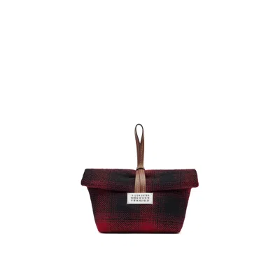 Maison Margiela Paper Clutch Unisex Red And Black