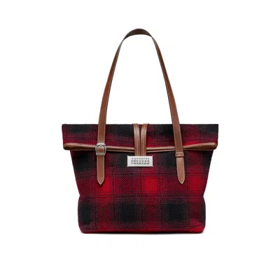 Maison Margiela Paper Shoulder Bag Medium Unisex Red And Black