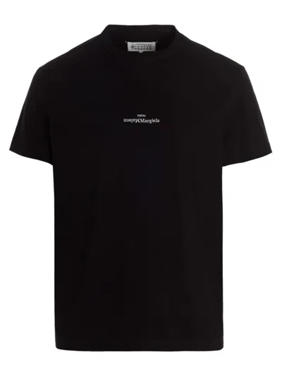 Maison Margiela Distorted Logo T-shirt In Black