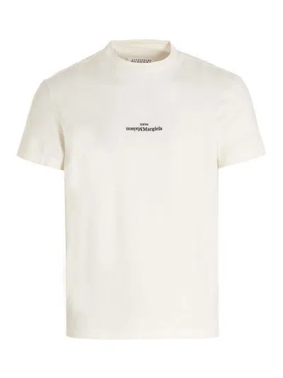 Maison Margiela Distorted Logo T-shirt In White