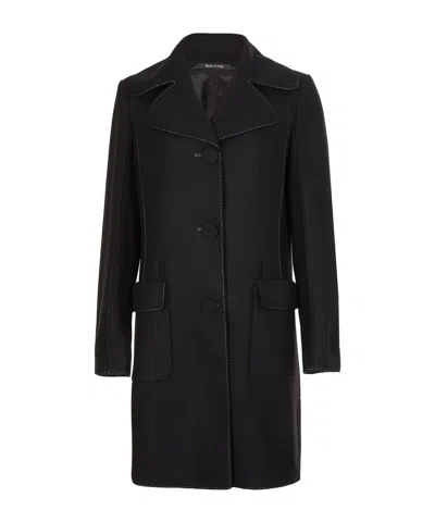 Maison Margiela Stitch Detailed Coat In Black