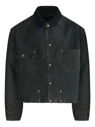 Maison Margiela Patch-pockets Denim Jacket In Black